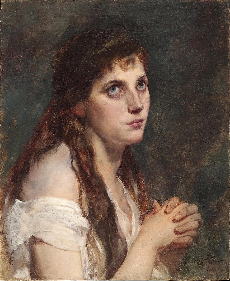 Ragazza con le mani giunte